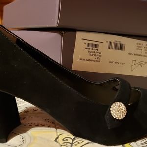 Ann Taylor Velvet pumps with diamond side button